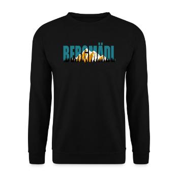 Bergfan Bergmädl Bergsteiger Wanderer klettern - Unisex Pullover - Schwarz - Vorne - Alina (178cm) & Michal (187cm)