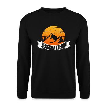 Bergkraxlerin Wanderer Bergsteiger Bergfan - Unisex Pullover - Schwarz - Vorne - Alina (178cm) & Michal (187cm)