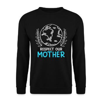 Rettet die Erde Umweltschützer Mutter Erde - Unisex Pullover - Schwarz - Vorne - Alina (178cm) & Michal (187cm)