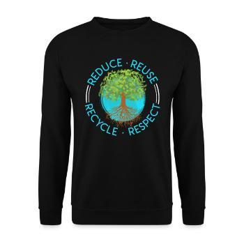 Umweltschützer Rettet die Erde Umweltliebe - Unisex Pullover - Schwarz - Vorne - Alina (178cm) & Michal (187cm)
