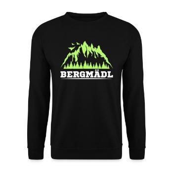 Bergfan Bergmädel Wanderer und Bergsteiger Wandern - Unisex Pullover - Schwarz - Vorne - Alina (178cm) & Michal (187cm)