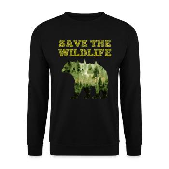 Save the Earth Environmental Protection Species Conservation Earth Day - Unisex Sweatshirt - black - Front - Alina (178cm) & Michal (187cm)