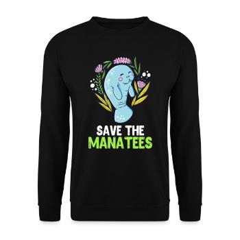 Artenschutz Walross Save the Ocean Umweltliebe - Unisex Pullover - Schwarz - Vorne - Alina (178cm) & Michal (187cm)