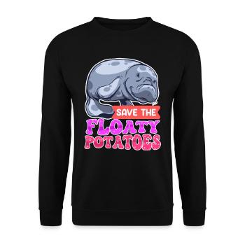 Artenschutz Walross Save the Ocean Umweltliebe - Unisex Pullover - Schwarz - Vorne - Alina (178cm) & Michal (187cm)