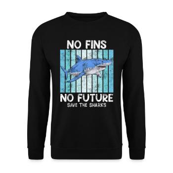 Save Sharks Animal Welfare Sharks Save the Ocean - Unisex Sweatshirt - black - Front - Alina (178cm) & Michal (187cm)