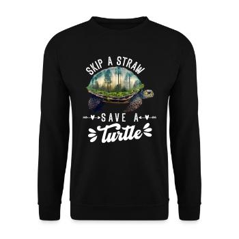 Sauvons les tortues Protection de l’environnement Océan - Sweat-shirt Unisexe - noir - Devant - Alina (178cm) & Michal (187cm)