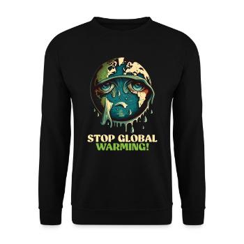 Erderwärmung Rette die Erde Artenschutz - Unisex Pullover - Schwarz - Vorne - Alina (178cm) & Michal (187cm)