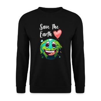 Save the Earth Umweltschutz und Artenschutz - Unisex Pullover - Schwarz - Vorne - Alina (178cm) & Michal (187cm)