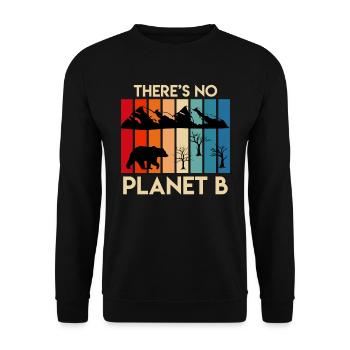 There is no Planet B, species protection, animal welfare - Unisex Sweatshirt - black - Front - Alina (178cm) & Michal (187cm)