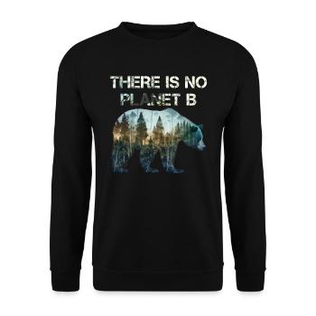 There is no Planet B Earth Day Mission Erde - Unisex Sweatshirt - black - Front - Alina (178cm) & Michal (187cm)