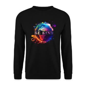 Be Child with Mother Earth Environmental Protection Nature - Unisex Sweatshirt - black - Front - Alina (178cm) & Michal (187cm)