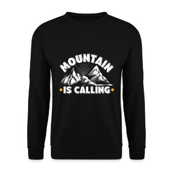 Berg ruft Bergsteiger Wanderer Bergfan - Unisex Pullover - Schwarz - Vorne - Alina (178cm) & Michal (187cm)