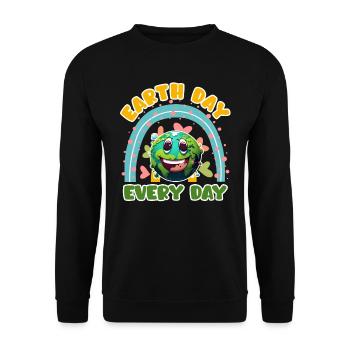 Mission Earth Environmental Protection Earth Day is Every Day - Unisex Sweatshirt - black - Front - Alina (178cm) & Michal (187cm)
