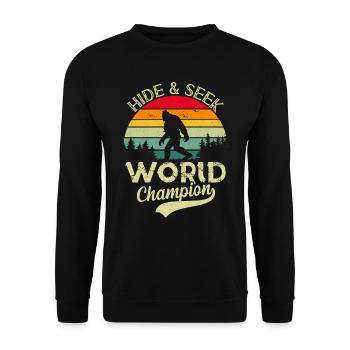 Hide and Seek Nature Boys Wanderer Funny - Unisex Sweatshirt - black - Front - Alina (178cm) & Michal (187cm)