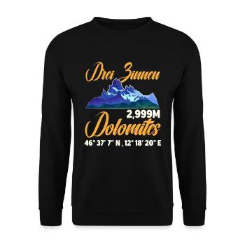 Three Peaks Dolomites climbers - Unisex Sweatshirt - black - Front - Alina (178cm) & Michal (187cm)