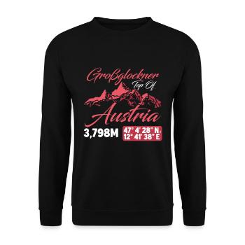 Großglockner Österreich Berge Wanderer Bergsteiger - Unisex Pullover - Schwarz - Vorne - Alina (178cm) & Michal (187cm)