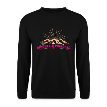 Mountain Princess Mountain Fan Climbing Hiking Mountains - Unisex Sweatshirt - black - Front - Alina (178cm) & Michal (187cm)