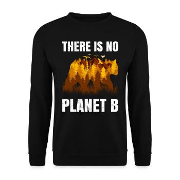 There is no Planet B Saying Environmental Protection Animals - Unisex Sweatshirt - black - Front - Alina (178cm) & Michal (187cm)