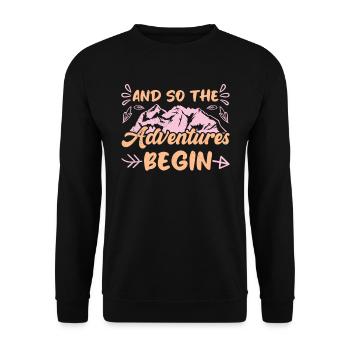 Et c’est ainsi que l’aventure commence Bergfan - Sweat-shirt Unisexe - noir - Devant - Alina (178cm) & Michal (187cm)