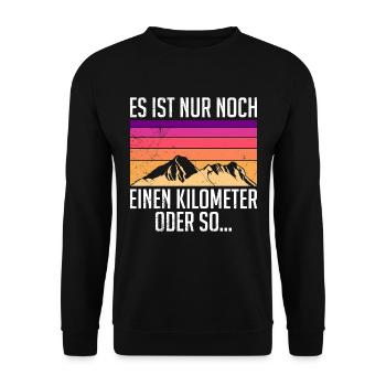 Wanderer lustig Bergesteiger Berge Naturburschen - Unisex Pullover - Schwarz - Vorne - Alina (178cm) & Michal (187cm)