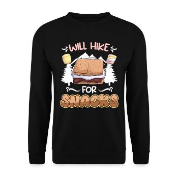 Bergsteiger lustig Bergfan Snack Berge - Unisex Pullover - Schwarz - Vorne - Alina (178cm) & Michal (187cm)