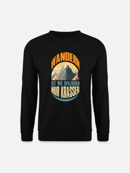 Wanderer Naturburschen Wandern lustig Bergsteiger - Unisex Pullover - Schwarz