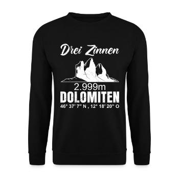 Dolomiten Bergsteiger und Wanderer Bergfan - Unisex Pullover - Schwarz - Vorne - Alina (178cm) & Michal (187cm)