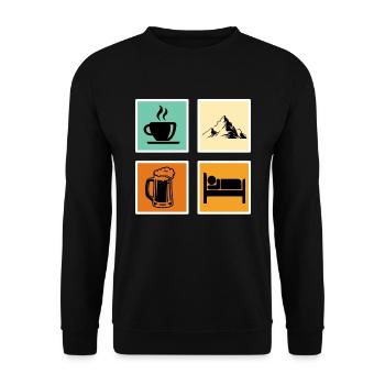 Bergfan Kaffeelover Bierfan Summit Wanderer - Sweat-shirt Unisexe - noir - Devant - Alina (178cm) & Michal (187cm)