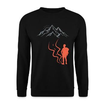 klettern Bergsteiger Wanderer Summit - Unisex Pullover - Schwarz - Vorne - Alina (178cm) & Michal (187cm)