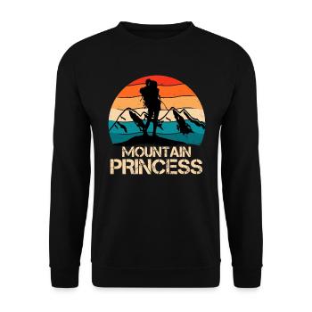 Montagne Princesse Alpiniste Randonnée Mountain Fan Montagnes - Sweat-shirt Unisexe - noir - Devant - Alina (178cm) & Michal (187cm)