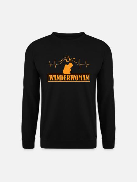 Wanderwoman Bergsteiger Wanderer - Unisex Pullover - Schwarz