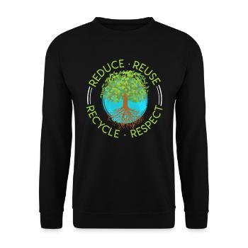 Umweltschützer Rettet die Erde Umweltliebe - Unisex Pullover - Schwarz - Vorne - Alina (178cm) & Michal (187cm)