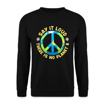 There is no Planet B Environmental Protection Species Conservation - Unisex Sweatshirt - black - Front - Alina (178cm) & Michal (187cm)