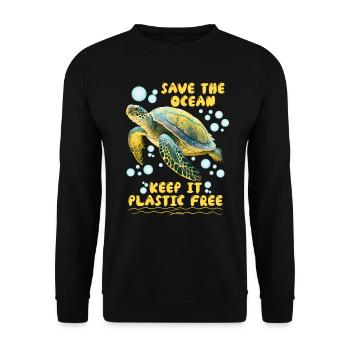 Save the Turtles Save the Ocean Conservation - Sweat-shirt Unisexe - noir - Devant - Alina (178cm) & Michal (187cm)