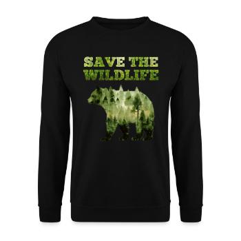 Save the Earth Environmental Protection Species Conservation Earth Day - Unisex Sweatshirt - black - Front - Alina (178cm) & Michal (187cm)