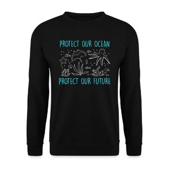 Environmental protection Protect the oceans Species protection - Unisex Sweatshirt - black - Front - Alina (178cm) & Michal (187cm)