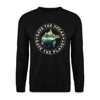 Save the Turtles Save the Ocean Conservation - Sweat-shirt Unisexe - noir - Devant - Alina (178cm) & Michal (187cm)