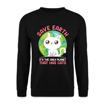 Save Earth Cat Lovers Conservation des espèces Environnement - Sweat-shirt Unisexe - noir - Devant - Alina (178cm) & Michal (187cm)