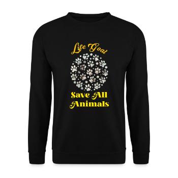 Sauver les animaux Protection des espèces Protection de l’environnement - Sweat-shirt Unisexe - noir - Devant - Alina (178cm) & Michal (187cm)