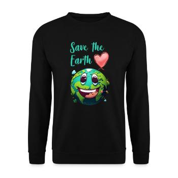 Save the Earth Umweltschutz und Artenschutz - Unisex Pullover - Schwarz - Vorne - Alina (178cm) & Michal (187cm)