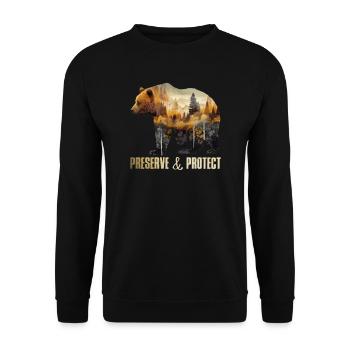 Environmental Protection Earth Day Endangered Species Mission Earth - Unisex Sweatshirt - black - Front - Alina (178cm) & Michal (187cm)