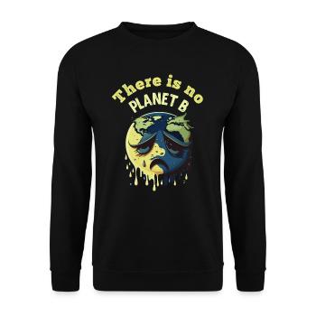 There is no Planet B Earth Day Mission Erde - Unisex Sweatshirt - black - Front - Alina (178cm) & Michal (187cm)
