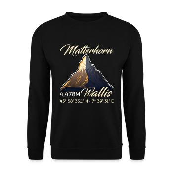 Matterhorn hikers mountain fans climb hiking - Unisex Sweatshirt - black - Front - Alina (178cm) & Michal (187cm)
