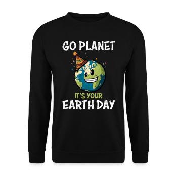 Go Planet It's Your Earth Day - Unisex Sweatshirt - black - Front - Alina (178cm) & Michal (187cm)