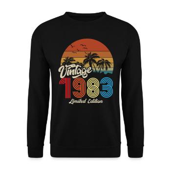 Einzigartiges Vintage-Exemplar 1983 Limitierte Auflage - Unisex Pullover - Schwarz - Vorne - Alina (178cm) & Michal (187cm)