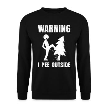 Nature Boys I Pee Outside Randonnée Funny Mountains - Sweat-shirt Unisexe - noir - Devant - Alina (178cm) & Michal (187cm)