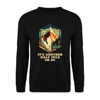Wanderer lustig Bergsteiger Berge - Unisex Pullover - Schwarz - Vorne - Alina (178cm) & Michal (187cm)