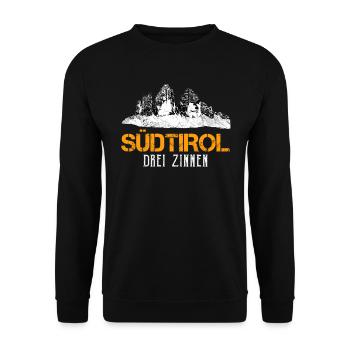 Südtirol Alpen Bergsteiger klettern Summit Wandern - Unisex Pullover - Schwarz - Vorne - Alina (178cm) & Michal (187cm)