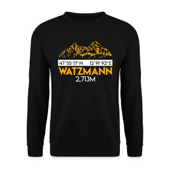 Watzmann Bergfan Wandern Summit Bergsteiger - Unisex Pullover - Schwarz - Vorne - Alina (178cm) & Michal (187cm)