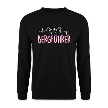 Bergführer Wanderer und Bergsteiger klettern - Unisex Pullover - Schwarz - Vorne - Alina (178cm) & Michal (187cm)